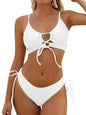 ZAFUL Women's Cheeky Bikini Set 2 Piece Sexy String High Cut Swimsuits Lace Up Tie Side Bathing Suits 2025 - 7DAY'S