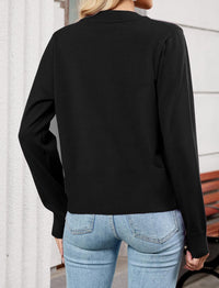 ZAFUL Womens Fall Button Up Cardigan 2025 Lightweight Crew Neck Open Front Long Sleeve Knit Sweater Blazers - 7DAY'S