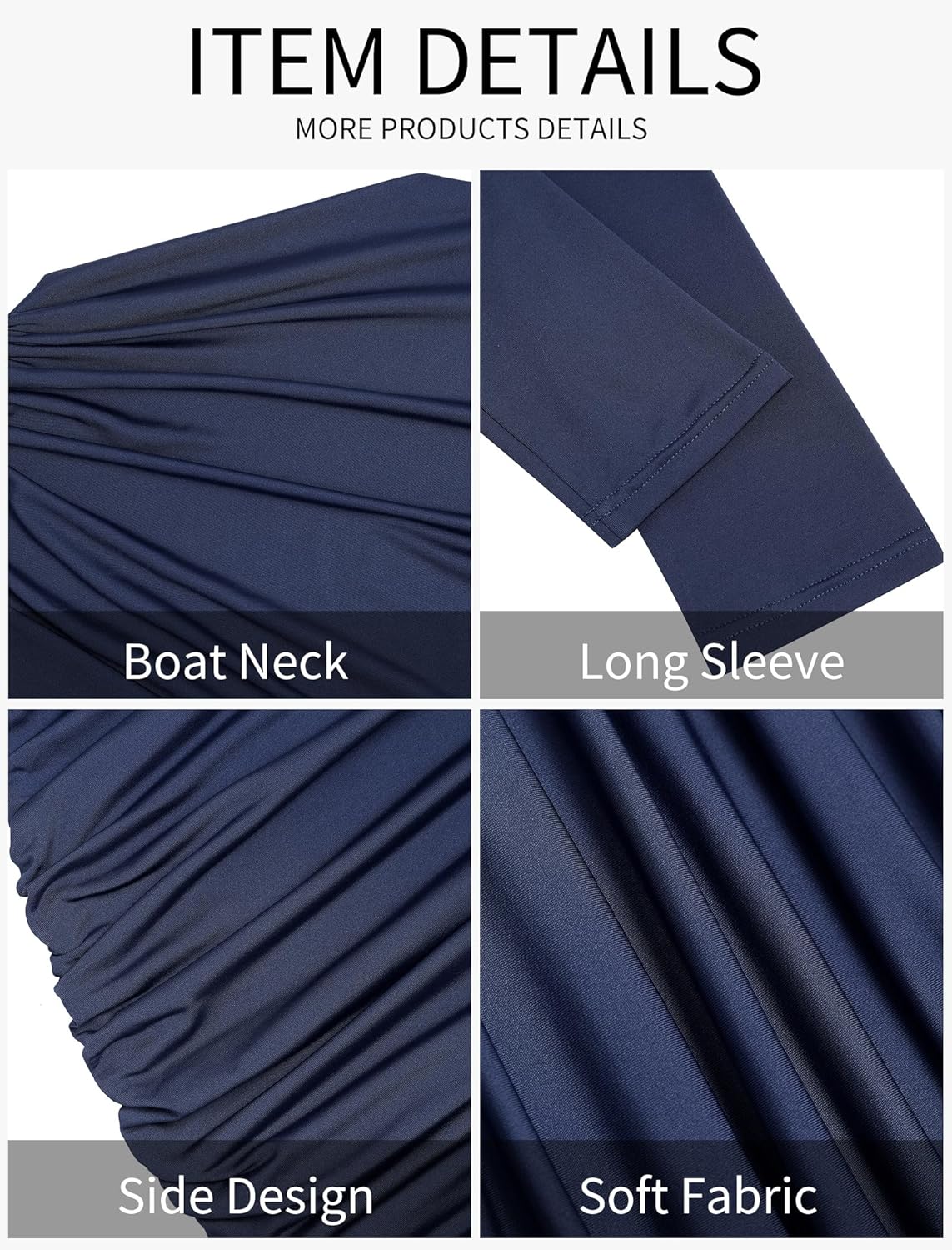 ZAFUL Womens Fall Long Sleeve Mini Dress Ruched Bodycon Dress Boat Neck Cocktail Party Club Short Tight Basic Dresses - 7DAY'S