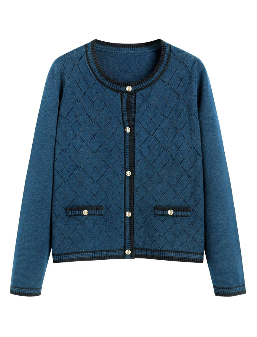 ZAFUL Women's Knit Cardigan Sweaters Fall Open Front Long Sleeve Crochet Knited Button Lightweight Cardigans Outerwear Coats - 7DAY'S