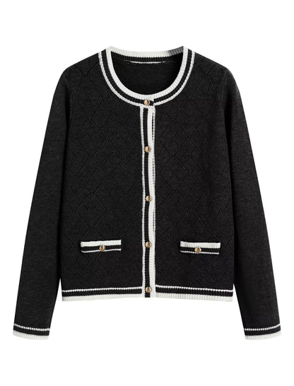 ZAFUL Women's Knit Cardigan Sweaters Fall Open Front Long Sleeve Crochet Knited Button Lightweight Cardigans Outerwear Coats - 7DAY'S
