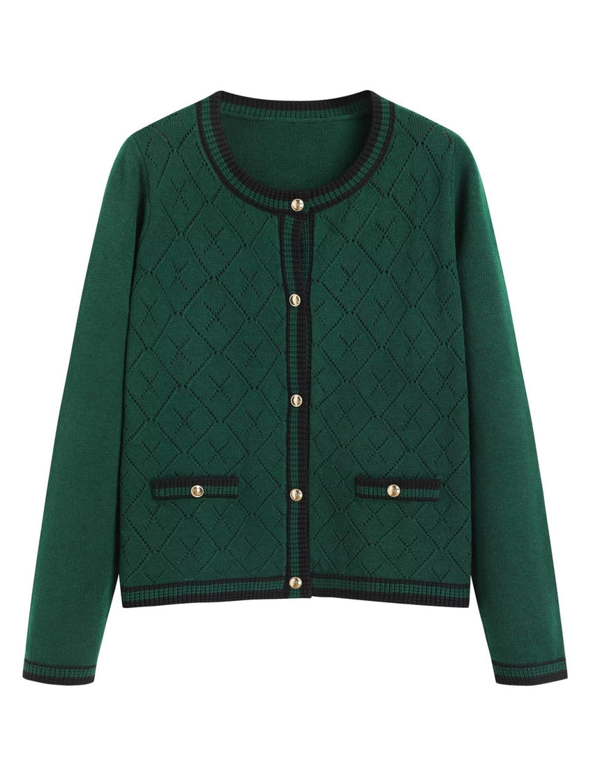 ZAFUL Women's Knit Cardigan Sweaters Fall Open Front Long Sleeve Crochet Knited Button Lightweight Cardigans Outerwear Coats - 7DAY'S