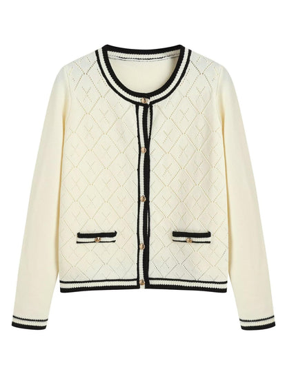ZAFUL Women's Knit Cardigan Sweaters Fall Open Front Long Sleeve Crochet Knited Button Lightweight Cardigans Outerwear Coats - 7DAY'S
