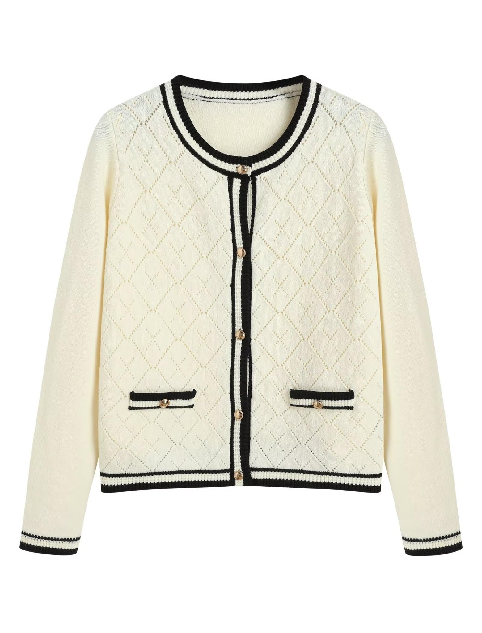 ZAFUL Women's Knit Cardigan Sweaters Fall Open Front Long Sleeve Crochet Knited Button Lightweight Cardigans Outerwear Coats - 7DAY'S