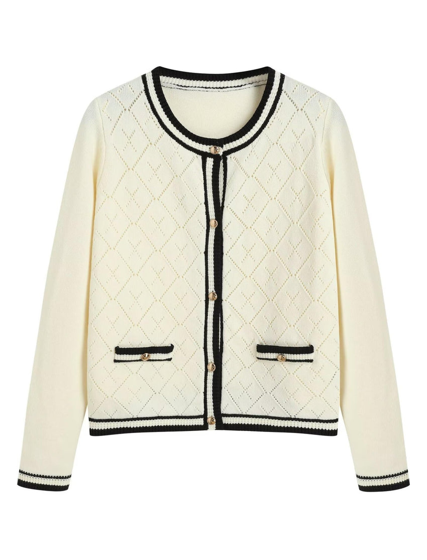 ZAFUL Women's Knit Cardigan Sweaters Fall Open Front Long Sleeve Crochet Knited Button Lightweight Cardigans Outerwear Coats - 7DAY'S