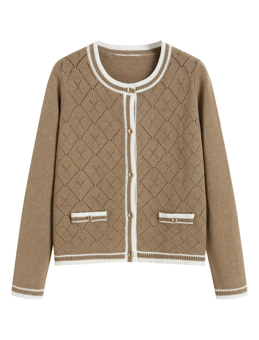 ZAFUL Women's Knit Cardigan Sweaters Fall Open Front Long Sleeve Crochet Knited Button Lightweight Cardigans Outerwear Coats - 7DAY'S