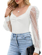 ZAFUL Womens Mesh Long Sleeve Tops Sexy Going Out Shirts Casual Fall Outfits - 7DAY'S