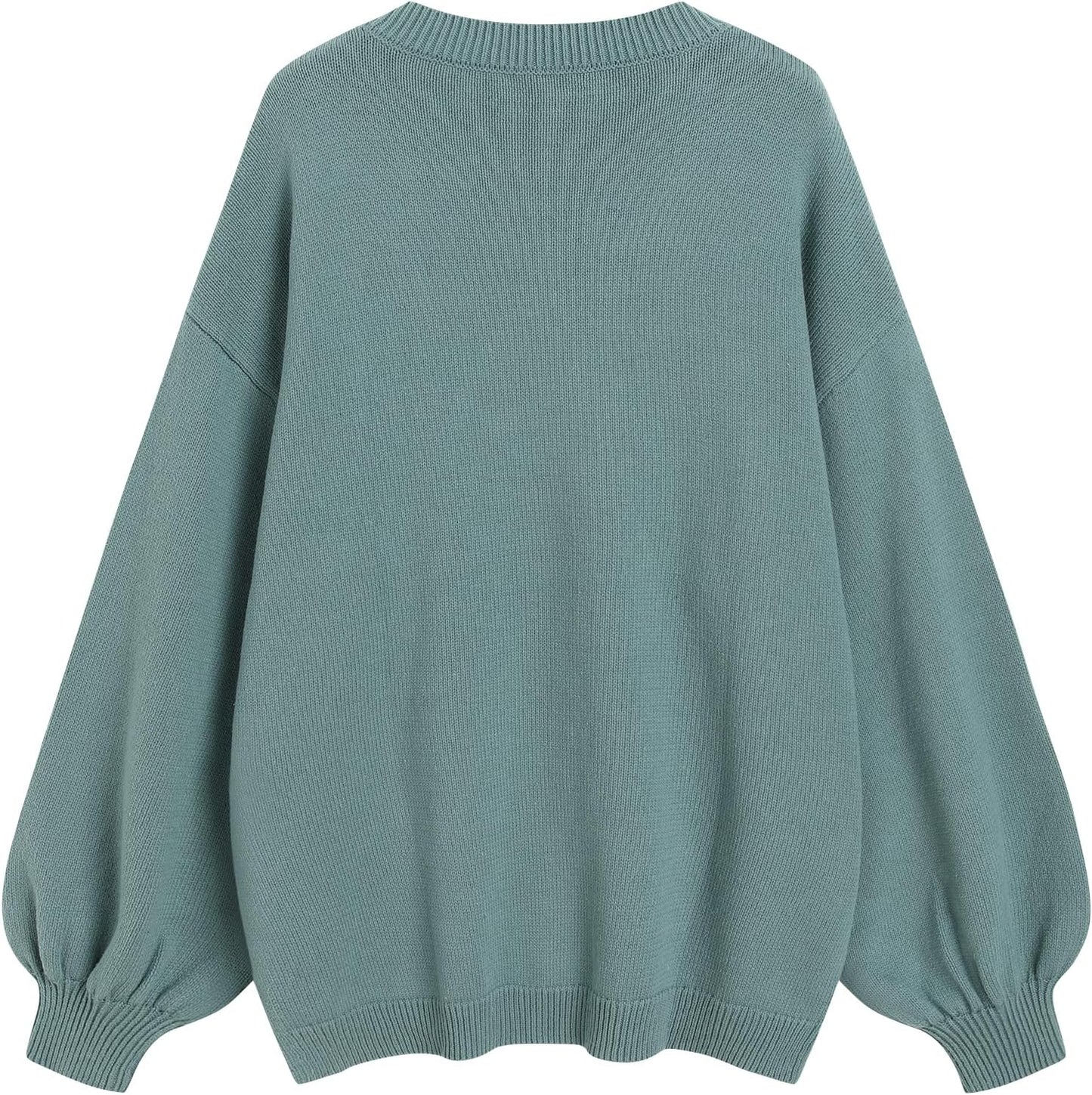 ZAFUL Women's Oversized Sweater 2025 Fall Casual Trendy V Neck Knit Side Slit Long Sleeve Pullover Top - 7DAY'S