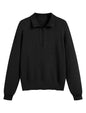 ZAFUL Womens Quarter Zip Pullover Sweater Casual Fall Oversized Sweaters Long Sleeve V Neck Texture Knit Jumper Tops Outfits - 7DAY'S