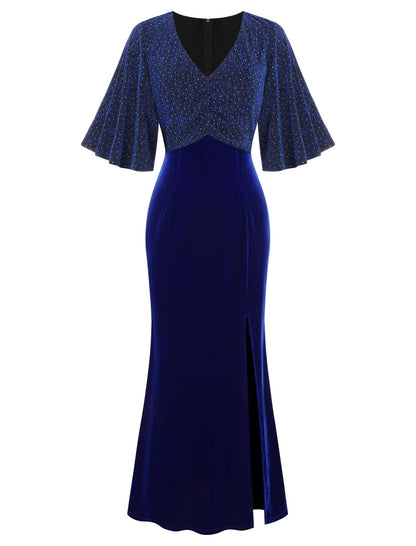 ZAFUL Women's Sparkly Glitter Cocktail Dress Half Sleeve Formal Wedding Guest Dresses V Neck Bodycon Party Evening Prom Dress - 7DAY'S