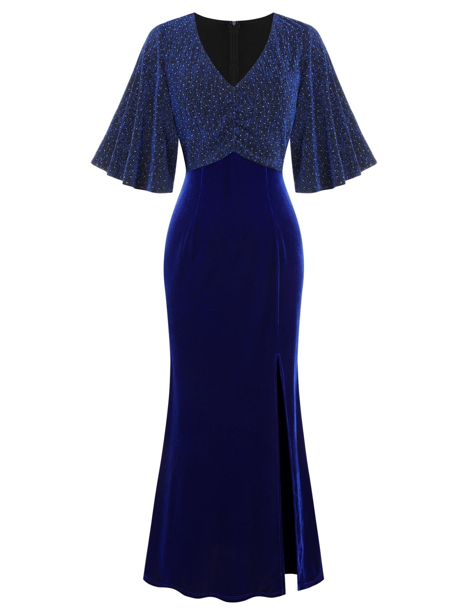 ZAFUL Women's Sparkly Glitter Cocktail Dress Half Sleeve Formal Wedding Guest Dresses V Neck Bodycon Party Evening Prom Dress - 7DAY'S