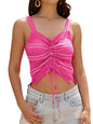 ZAFUL Womens Summer Halter Tops Striped Y2K Sleeveless Racerback Slim Fitted Stretchy Knit Cami Tank Tops - 7DAY'S