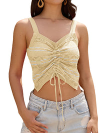 ZAFUL Womens Summer Halter Tops Striped Y2K Sleeveless Racerback Slim Fitted Stretchy Knit Cami Tank Tops - 7DAY'S