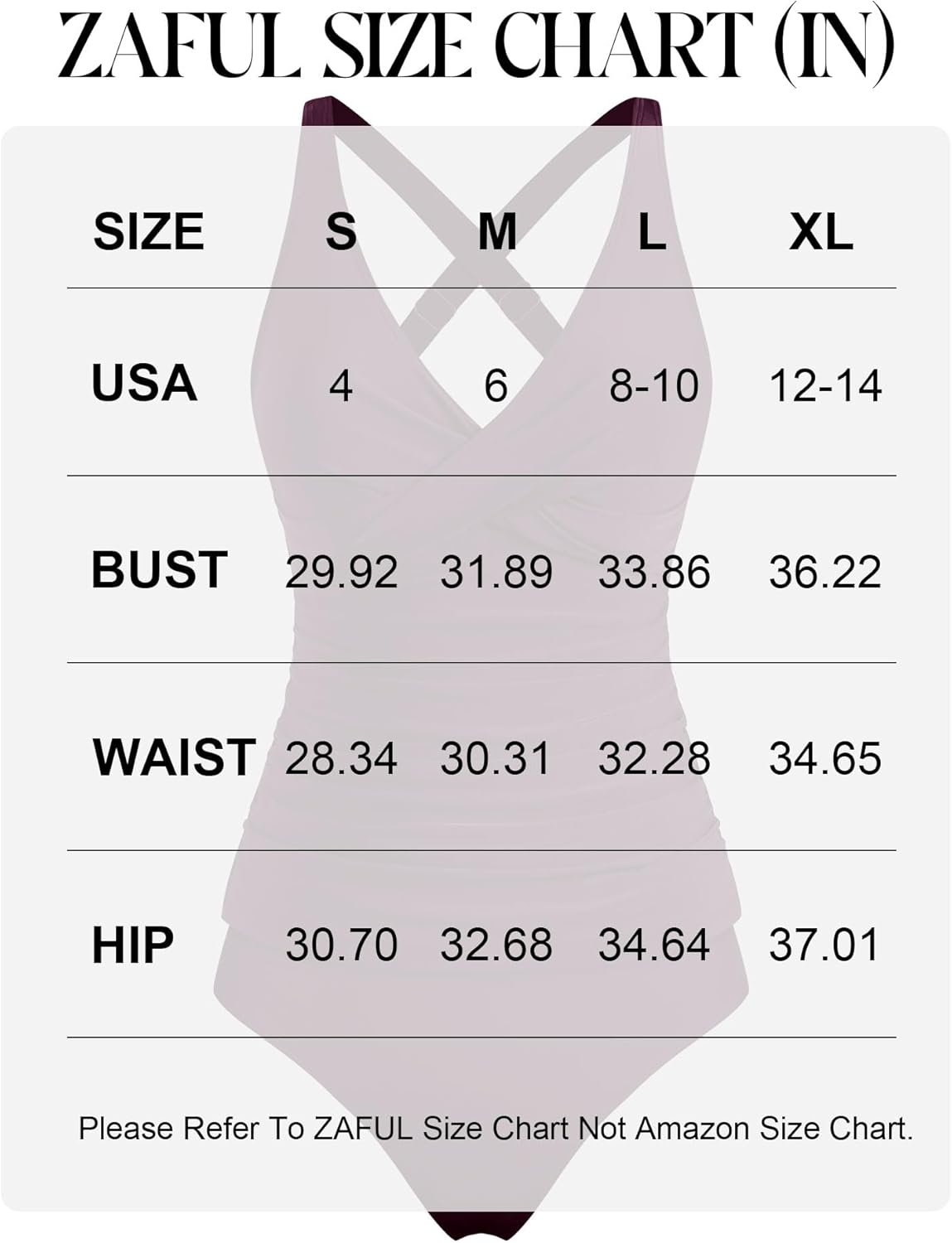 ZAFUL Womens Tankini Swimsuits Push Up Warp V Neck Swim Top Tummy Control Bottom Sexy Two Pieces Ruched Bathing Suit - 7DAY'S