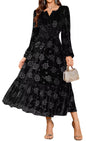 ZAFUL Womens Velvet Dresses Long Sleeve Cocktail Party Wedding Guest Dress - 7DAY'S