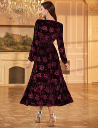 ZAFUL Womens Velvet Dresses Long Sleeve Cocktail Party Wedding Guest Dress - 7DAY'S