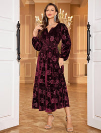ZAFUL Womens Velvet Dresses Long Sleeve Cocktail Party Wedding Guest Dress - 7DAY'S