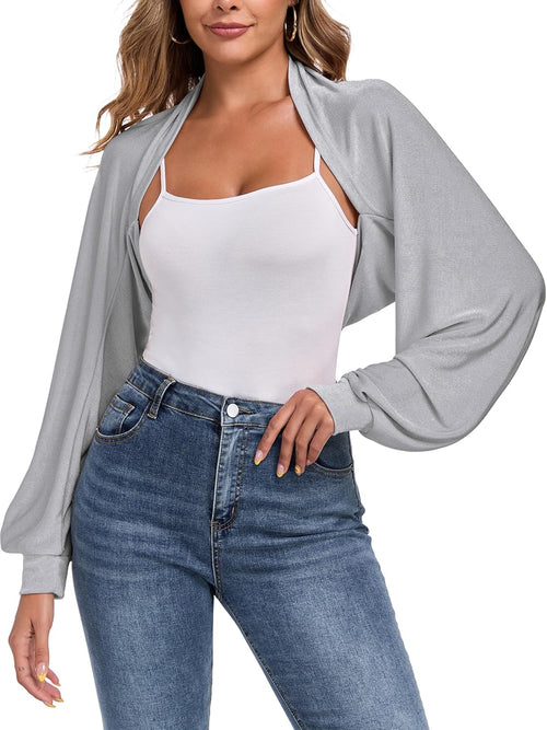 ZAFUL Y2K Bolero Fall Long Sleeve Cardigan Cropped Open Front Shrug 2025 Sweater Women