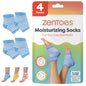 ZenToes Moisturizing Socks for Cracked Heel Treatment - Vitamin E, Olive Oil and Jojoba Oil Infused Heel Socks to Soften and Hydrate (Fuzzy Blue, Regular) - 7DAY'S