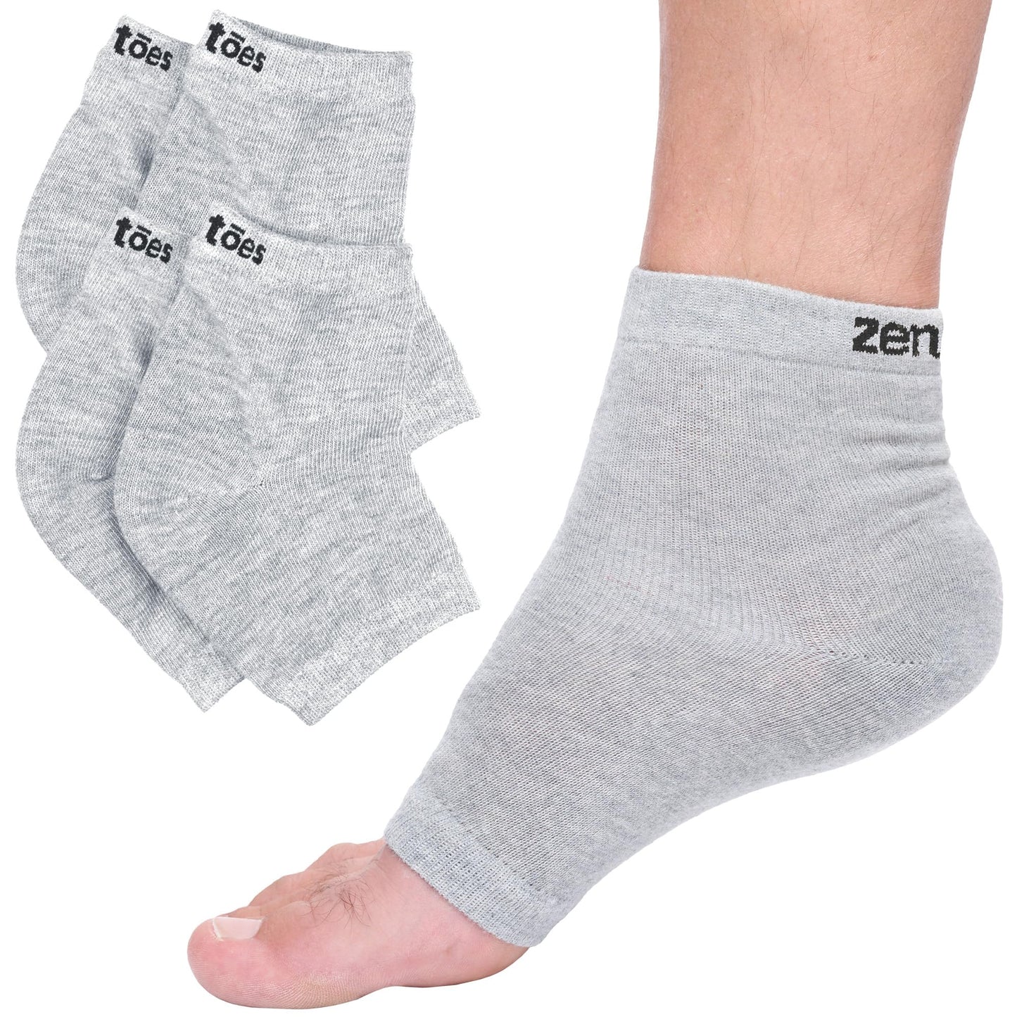 ZenToes Moisturizing Socks for Cracked Heel Treatment - Vitamin E, Olive Oil and Jojoba Oil Infused Heel Socks to Soften and Hydrate (Fuzzy Blue, Regular) - 7DAY'S