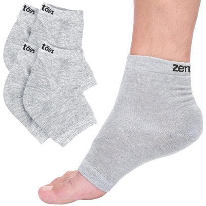 ZenToes Moisturizing Socks for Cracked Heel Treatment - Vitamin E, Olive Oil and Jojoba Oil Infused Heel Socks to Soften and Hydrate (Fuzzy Blue, Regular) - 7DAY'S