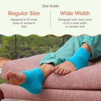 ZenToes Moisturizing Socks for Cracked Heel Treatment - Vitamin E, Olive Oil and Jojoba Oil Infused Heel Socks to Soften and Hydrate (Fuzzy Blue, Regular) - 7DAY'S