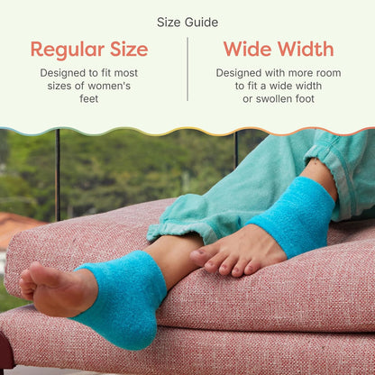 ZenToes Moisturizing Socks for Cracked Heel Treatment - Vitamin E, Olive Oil and Jojoba Oil Infused Heel Socks to Soften and Hydrate (Fuzzy Blue, Regular) - 7DAY'S
