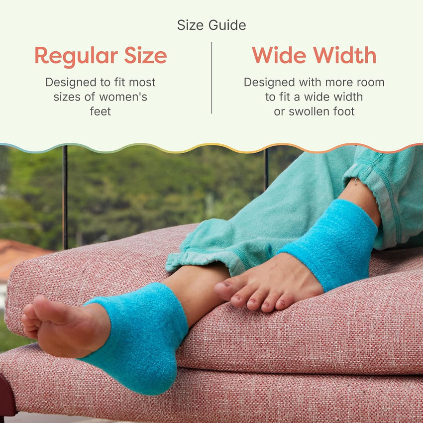 ZenToes Moisturizing Socks for Cracked Heel Treatment - Vitamin E, Olive Oil and Jojoba Oil Infused Heel Socks to Soften and Hydrate (Fuzzy Blue, Regular) - 7DAY'S