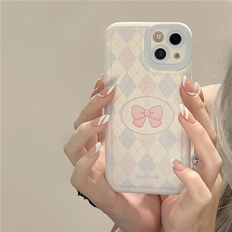 Zhitai is applicable to Apple mobile phone case 14 plain leather case; iphone13Pro Tiktok hot sale xsmax bow 78p - 7DAY'S